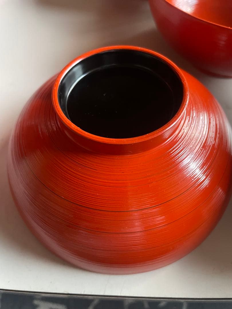 朱色 蓋付き汁椀 20セット