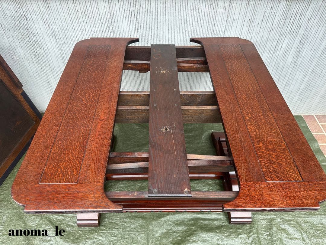 【ダイニングテーブル】ブルボーズレッグ　ドローリーフテーブル　伸長式