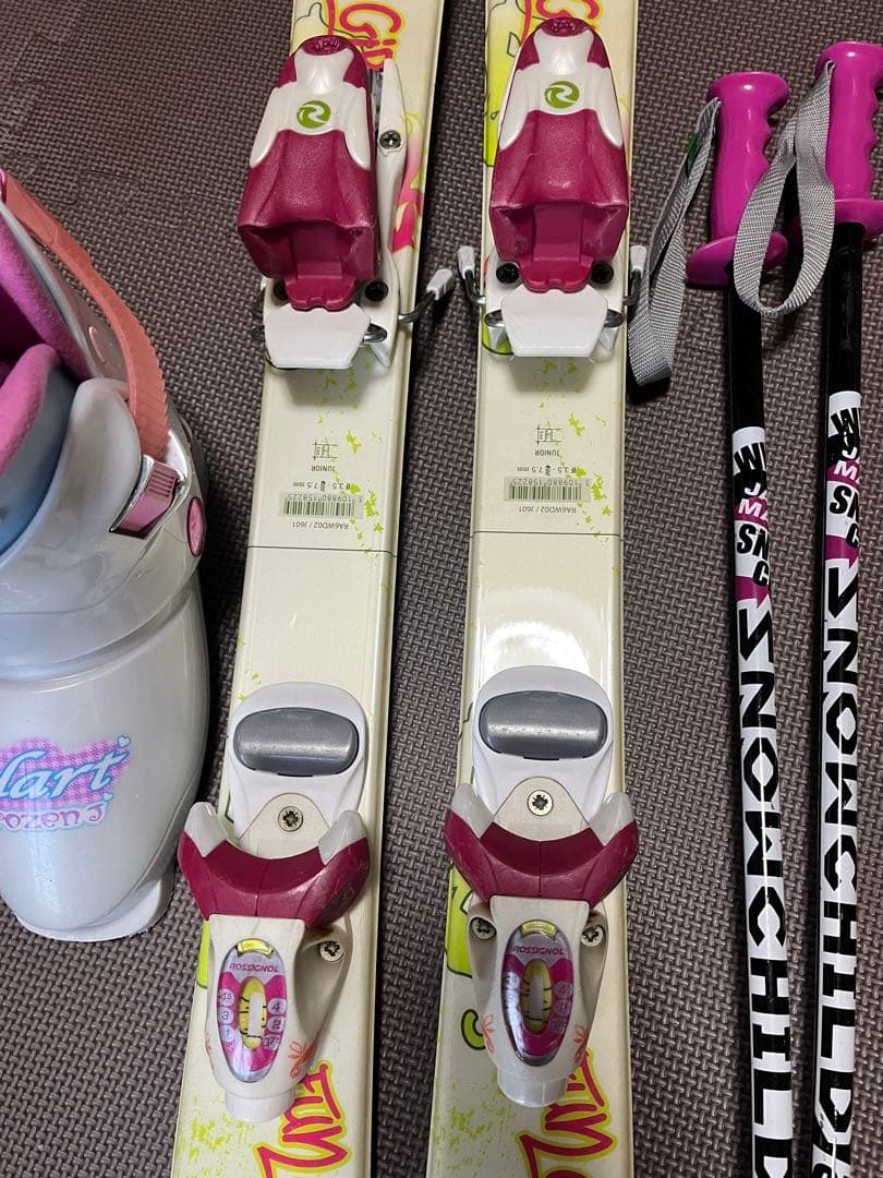 ロシニョール　キッズスキー板　ビンディング　ストック　靴2サイズ　計5点