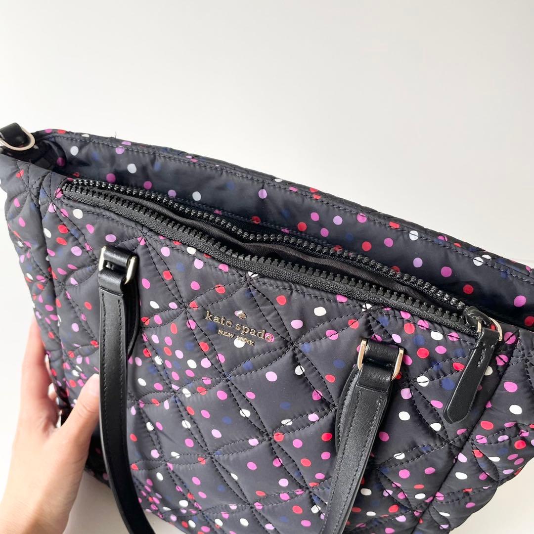 【ほぼ新品】kate spade トートバッグ キルティング ナイロン マザーズ