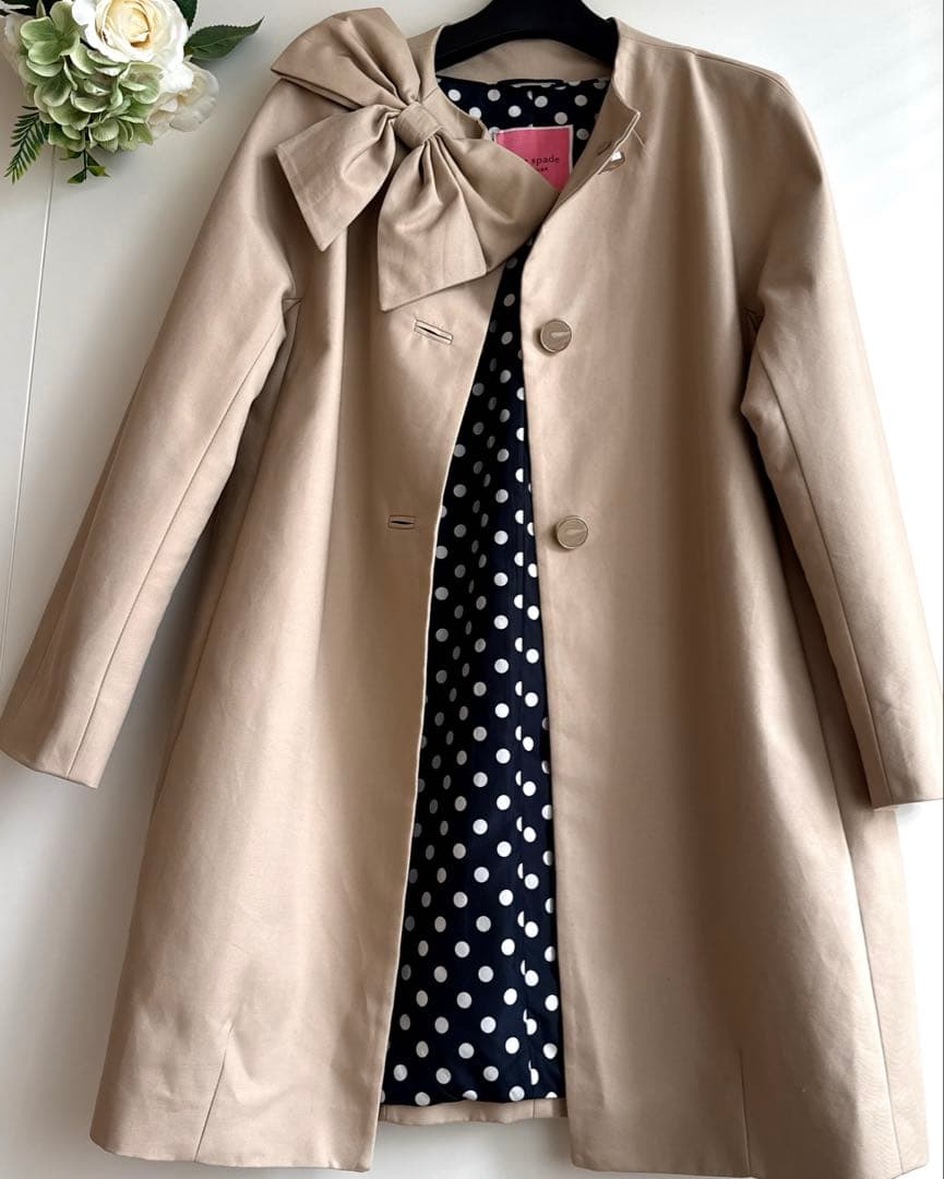 未使用KATE SPADE ベージュ ドロシー リボン トレンチコート