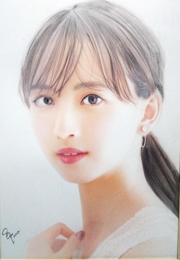 清楚なポニーテール美女＃2　色鉛筆画