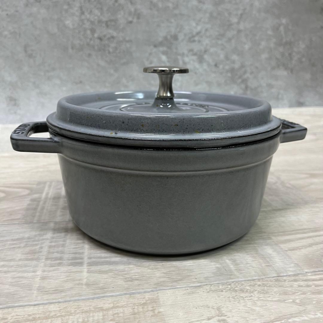 ストウブ ピコ・ココットラウンド グレー 両手鍋 18cm【13227a36】