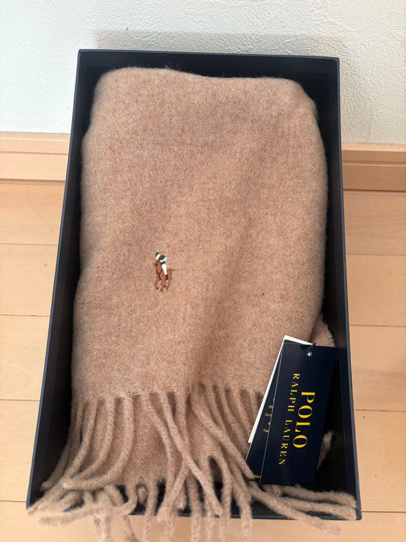 ✨新品✨Polo Ralph Lauren ベージュマフラー　箱付き