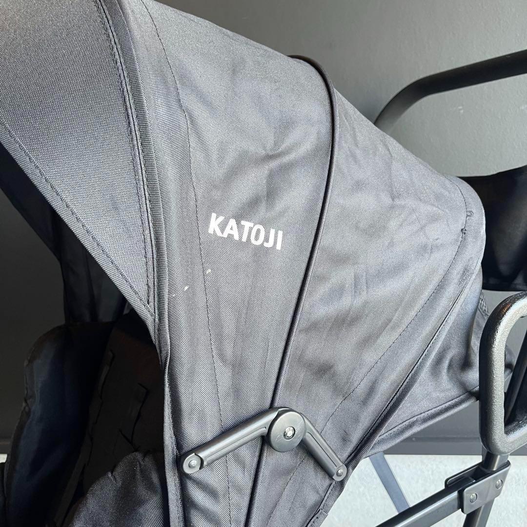 8m07_美品 カトージ 二人乗りベビーカー 二人でゴー 限定カラー