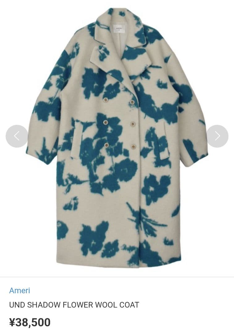 Ameri　UND SHADOW FLOWER WOOL COAT