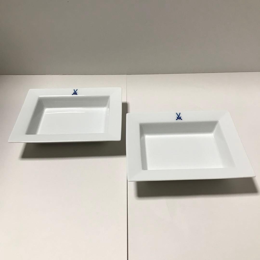 マイセン　2枚セット　小皿　角皿　スクエア　小物入れ