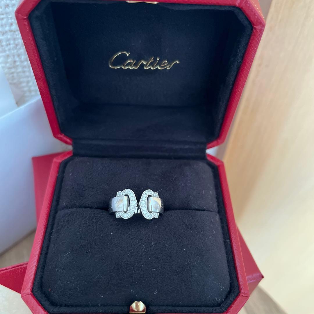 Cartier リング 2C ブークルセ K18WG ダイヤモンド 8号
