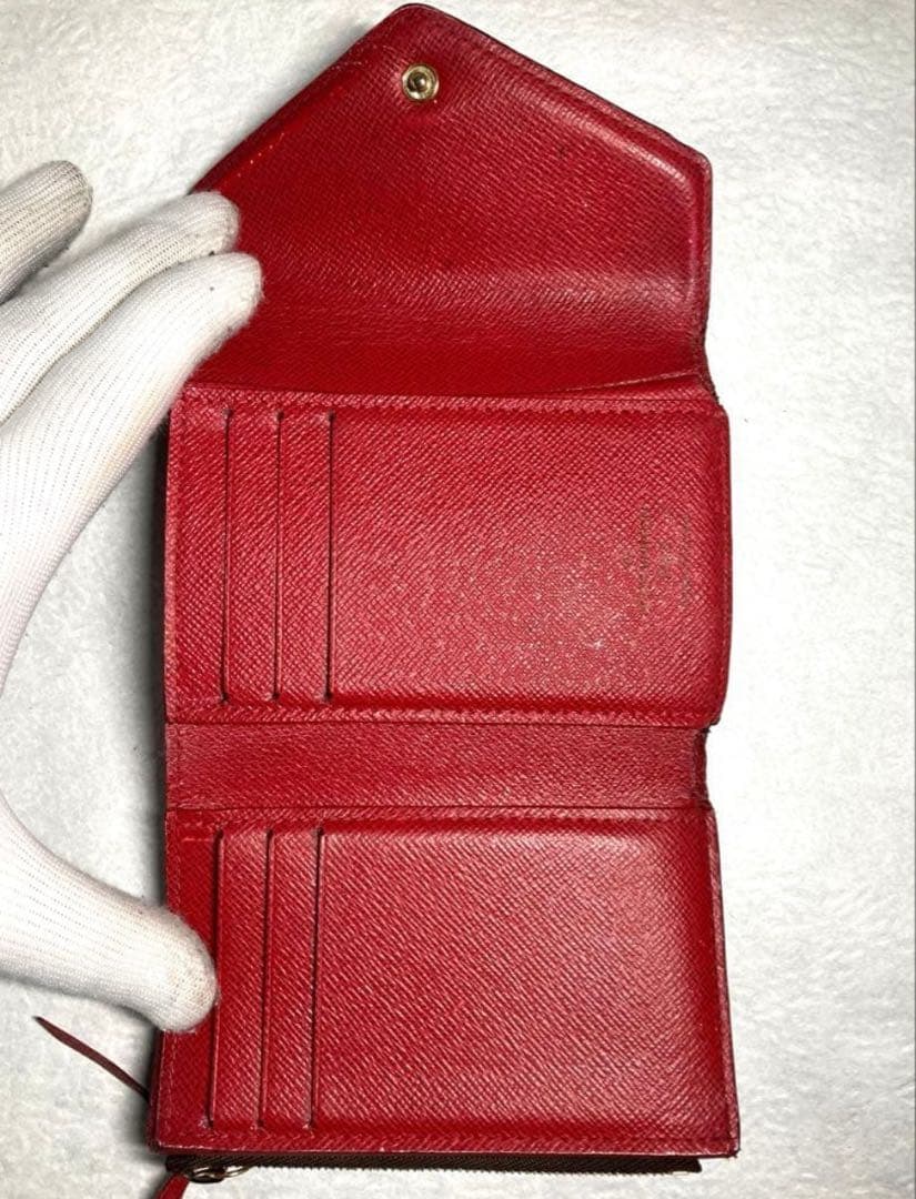 ルイヴィトン ダミエエベヌ ポルトフォイユ　ヴィクトリーヌ 三つ折り財布