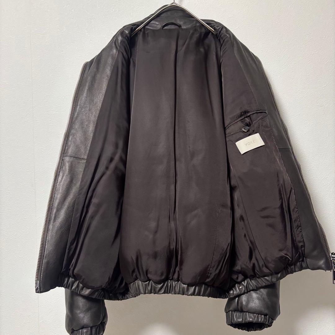 未使用品✨YOKE ヨーク　レザージャケット　中綿ブルゾン　シープスキン　茶系