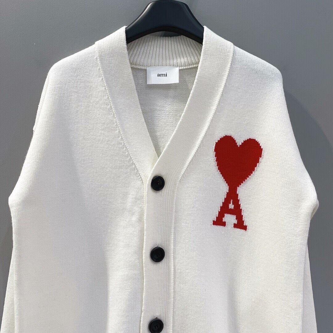 AMI PARIS ハート刺繍 セーター 男女兼用 秋冬ニット S