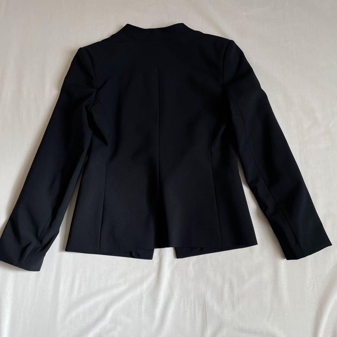 theory セオリー ノーカラー　パンツスーツ　ネイビー