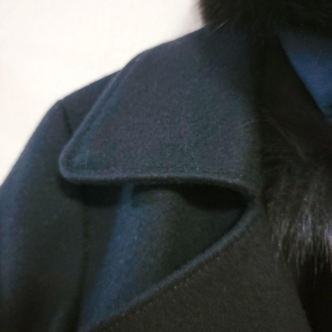 【EPOCA】美品 ウールロングコート フォックスファー　クリーニング済み40