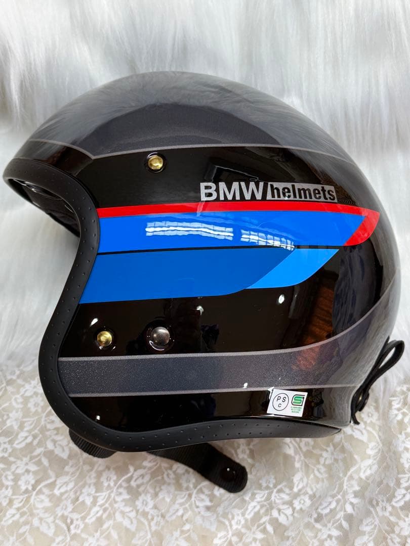 め*り様 【美品】 ジェットヘルメット ブラック/ブルー/レッド バイク