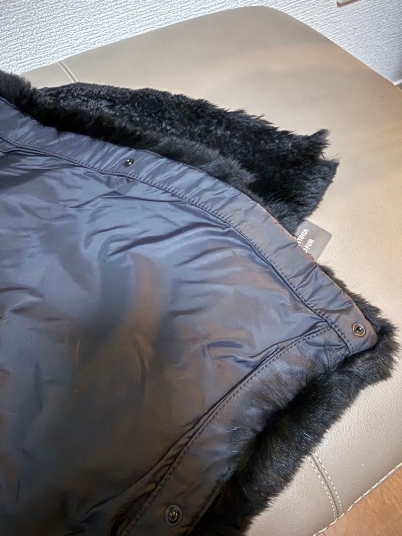 デュベティカ カリスドゥエ ダウン コート レッキスラビット ファー 黒 42