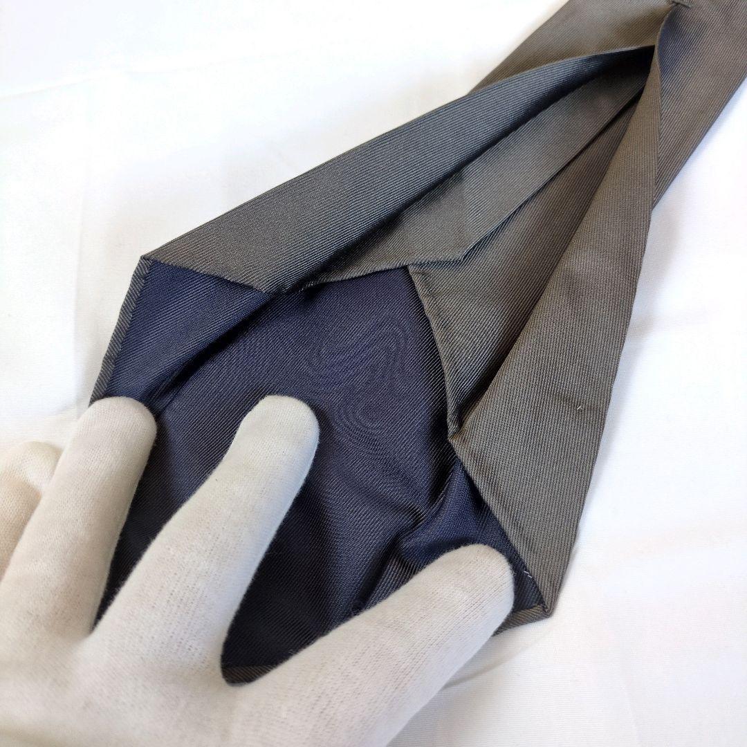 【イタリア製】フランコミヌッチ ネクタイ グレー 無地 ソリッド セッテピエゲ