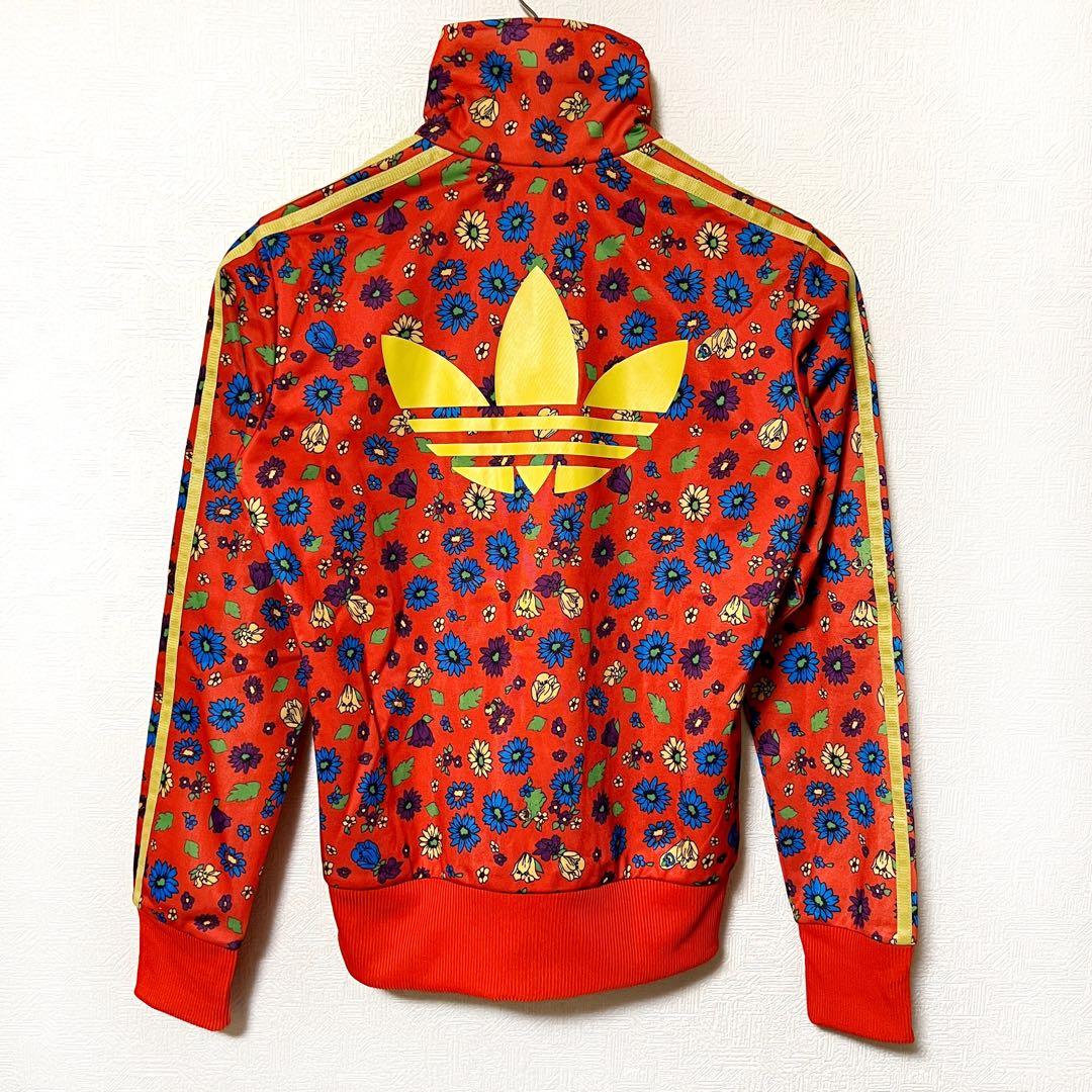 RODEO CROWNS adidasトラックジャケット オレンジ花柄　Sサイズ