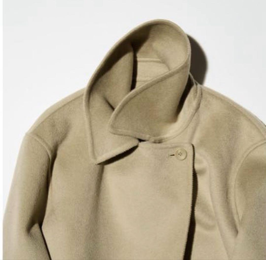 UNIQLO C ダブルフェイスラップコート ベージュ　XL