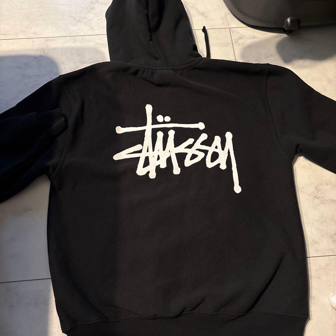 Stüssy ブラック ジップアップパーカー S