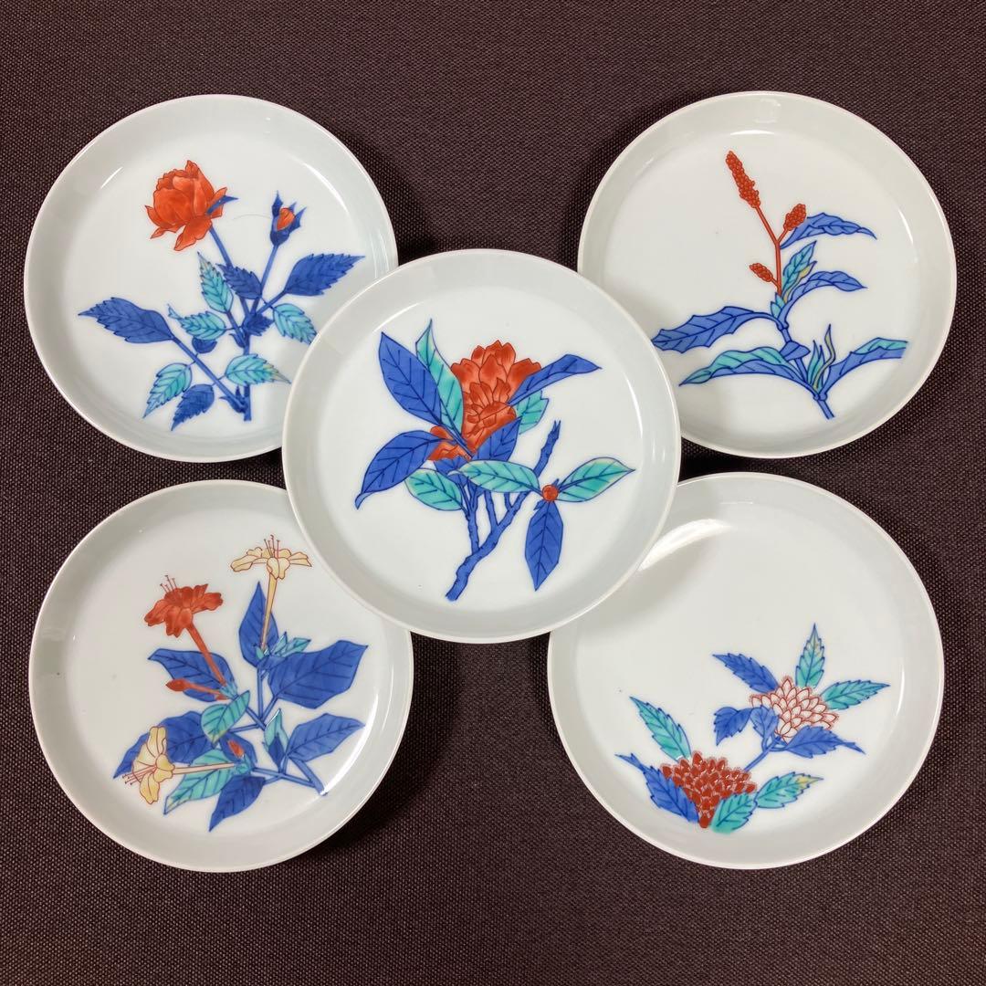 人間国宝　今泉今右衛門　 伊万里、銘々皿5枚