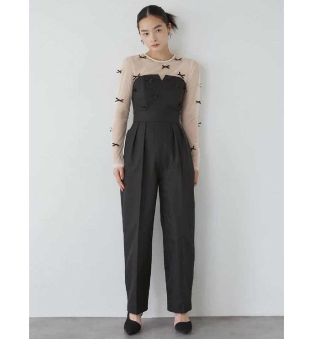 LAGUNAMOON ラグナムーン LADYリボンパンツドレス 黒 オケージョン