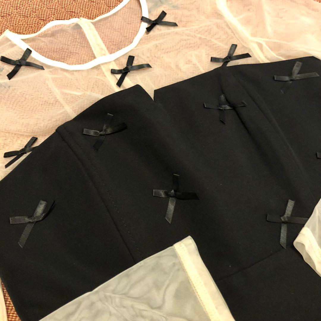 LAGUNAMOON ラグナムーン LADYリボンパンツドレス 黒 オケージョン