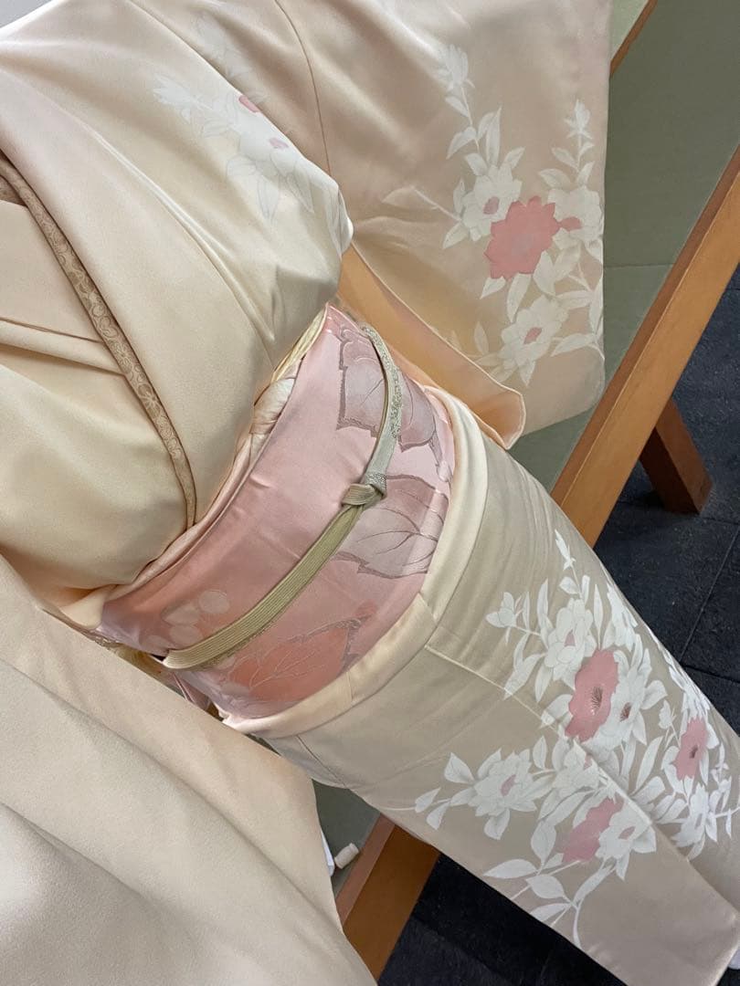 七五三　子供用着物　キッズ　女の子　和服　3歳5歳7歳　レース　イエローベージュ