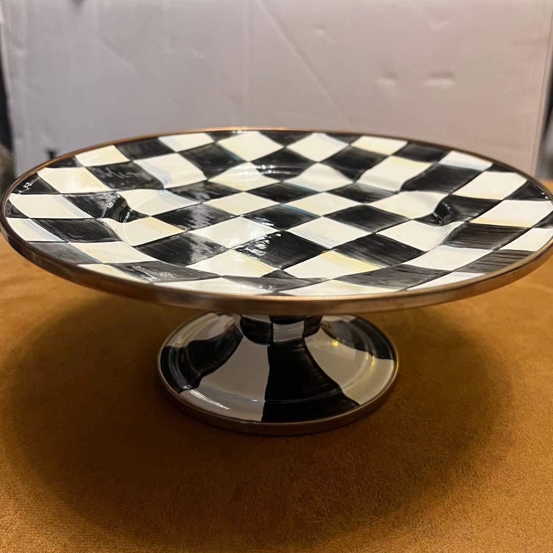 MACKENZIE-CHILDS チェッカーパターン ケーキスタンド