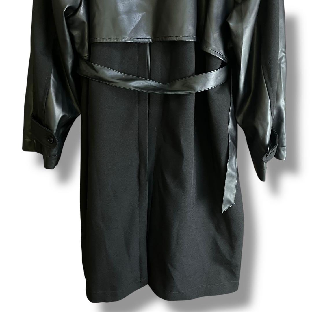 HARE ハレ レザー切り替え トレンチコート ブラック S 美品
