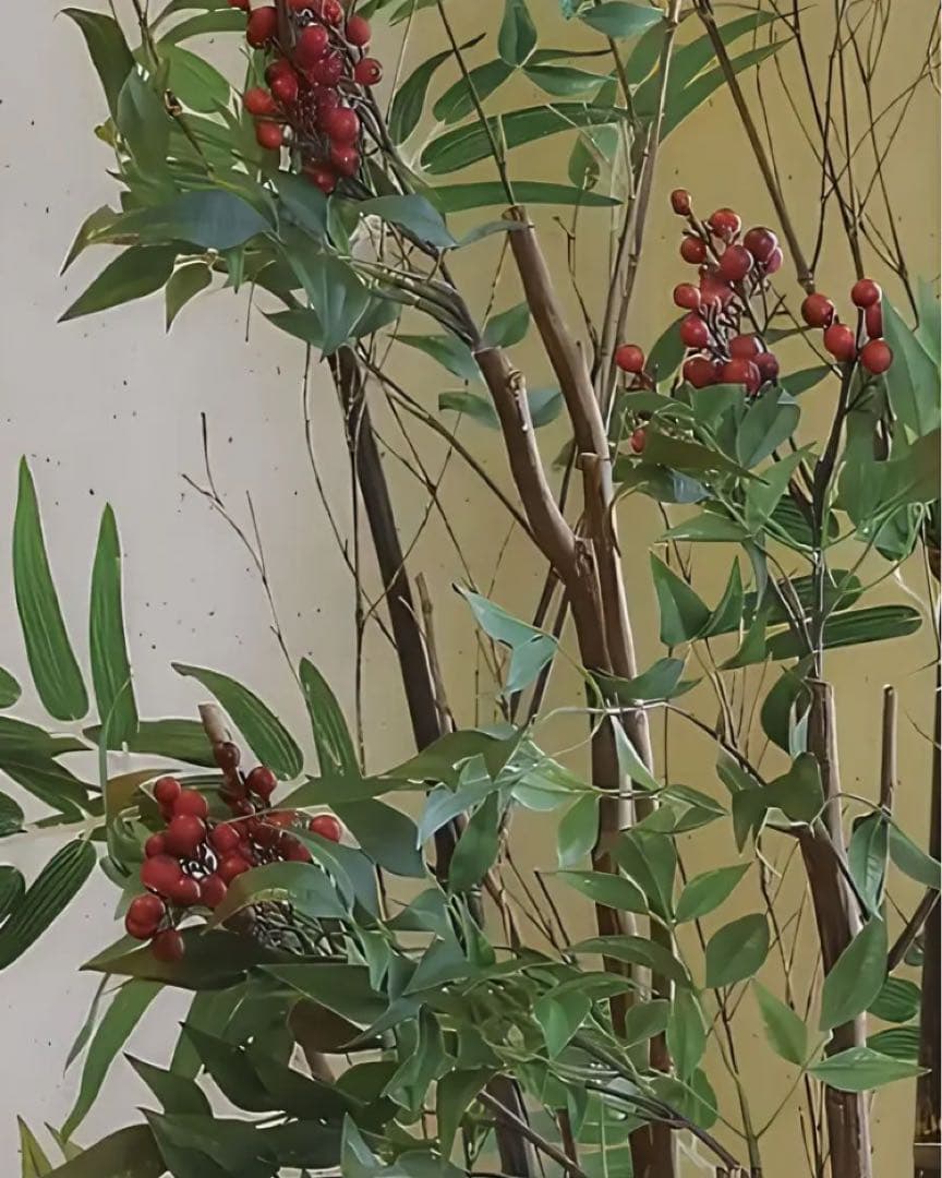 光触媒　人工観葉植物　ウォールグリーン　フェイクグリーン　黒竹&南天1.6m