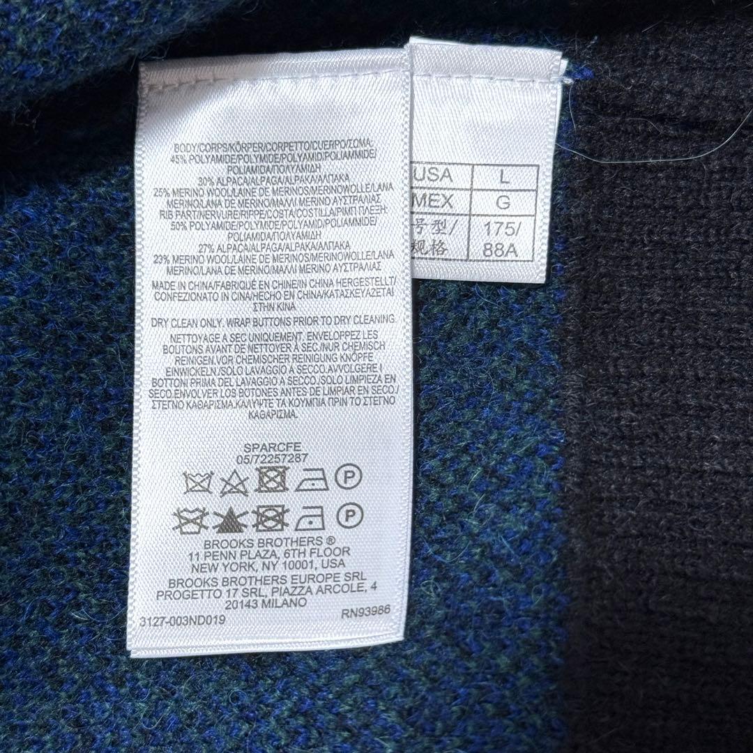 新品✨ブルックスブラザーズ✨ショルダーボタンセーター（L）アルパカ　チェック
