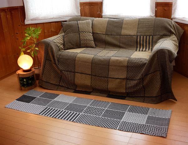 厚手！！アフリカンモチーフ マルチクロス 伝統的な織物 コンゴ共和国クバ王国