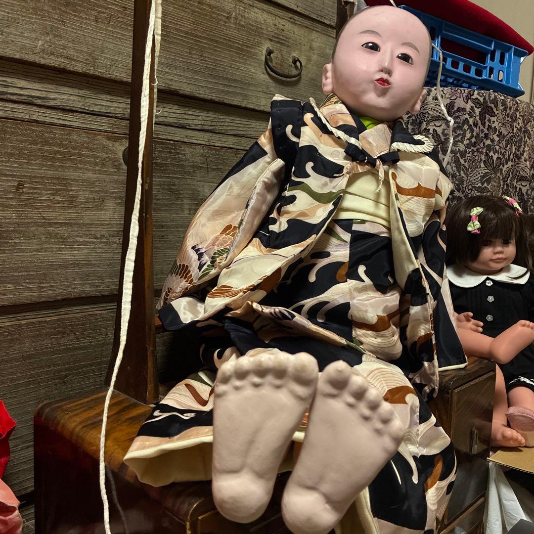 市松人形 大きな男の子　銘あり　真光齋