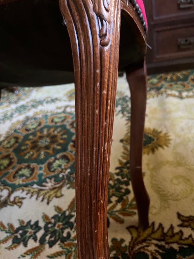 オットマン スツール 猫脚 アンティーク 赤 インテリア ビンテージ