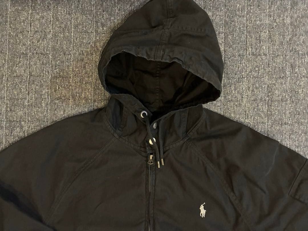 ラルフローレン フーデッド　ジップアップジャケット　ブラック　白ポニー　現行