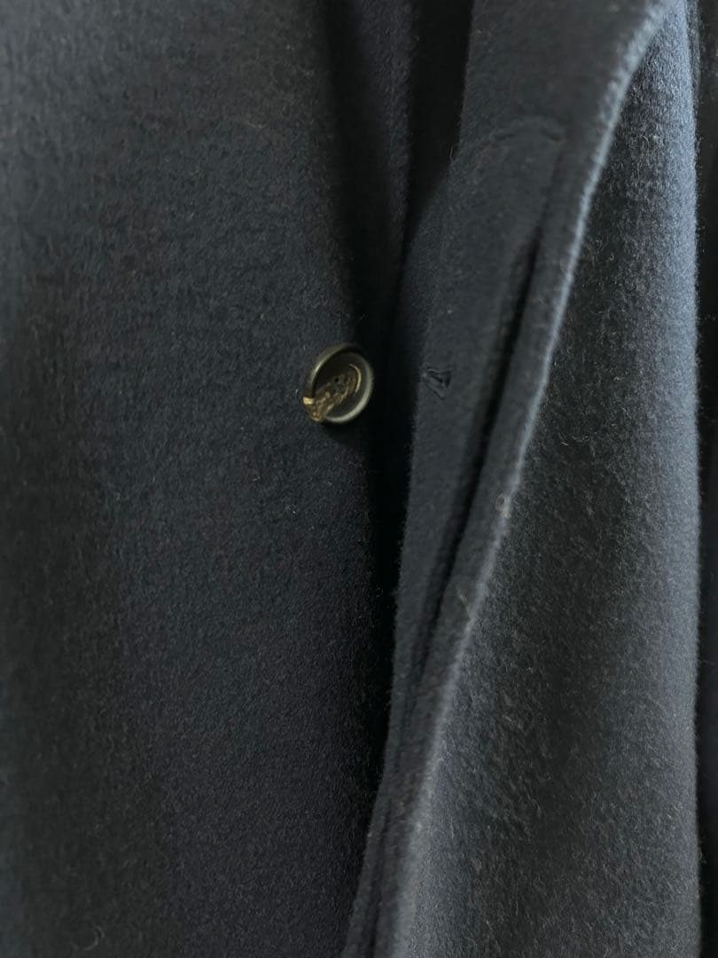 【美品】UNITED ARROWS メンズ ウール ステンカラーコート L 紺