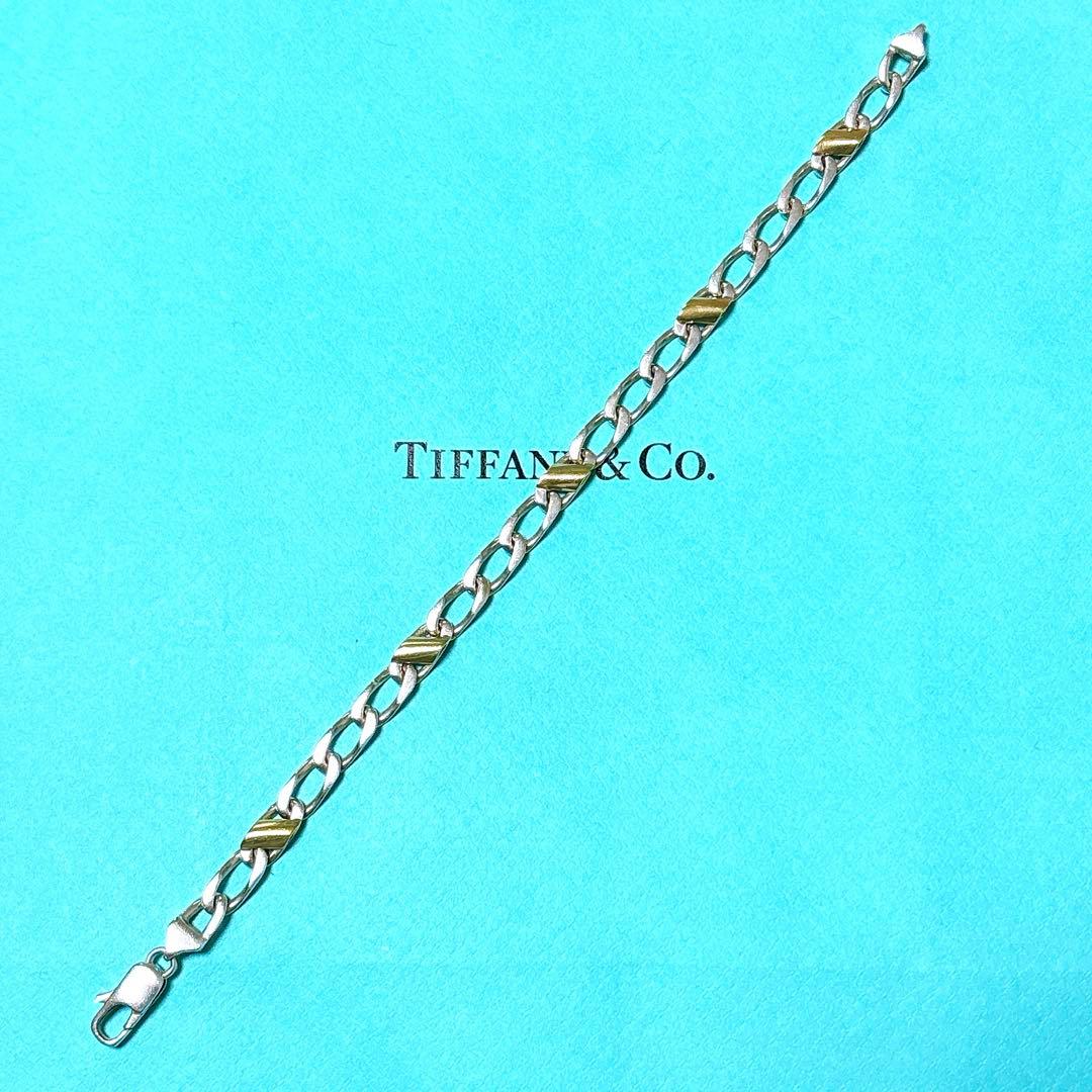 【美品】19.2cm ティファニー フィガロチェーン ブレスレット925/750