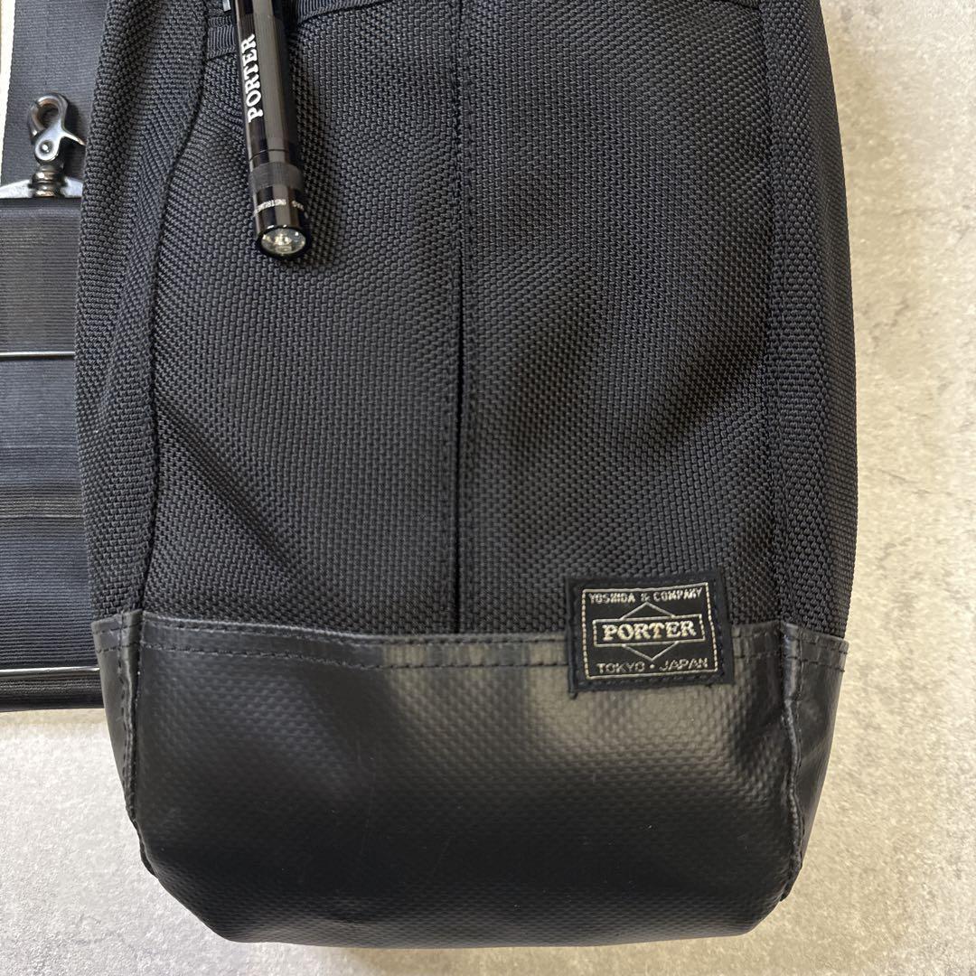 【美品】PORTER ポーター ヒート スリングバック ブラック ボディバック