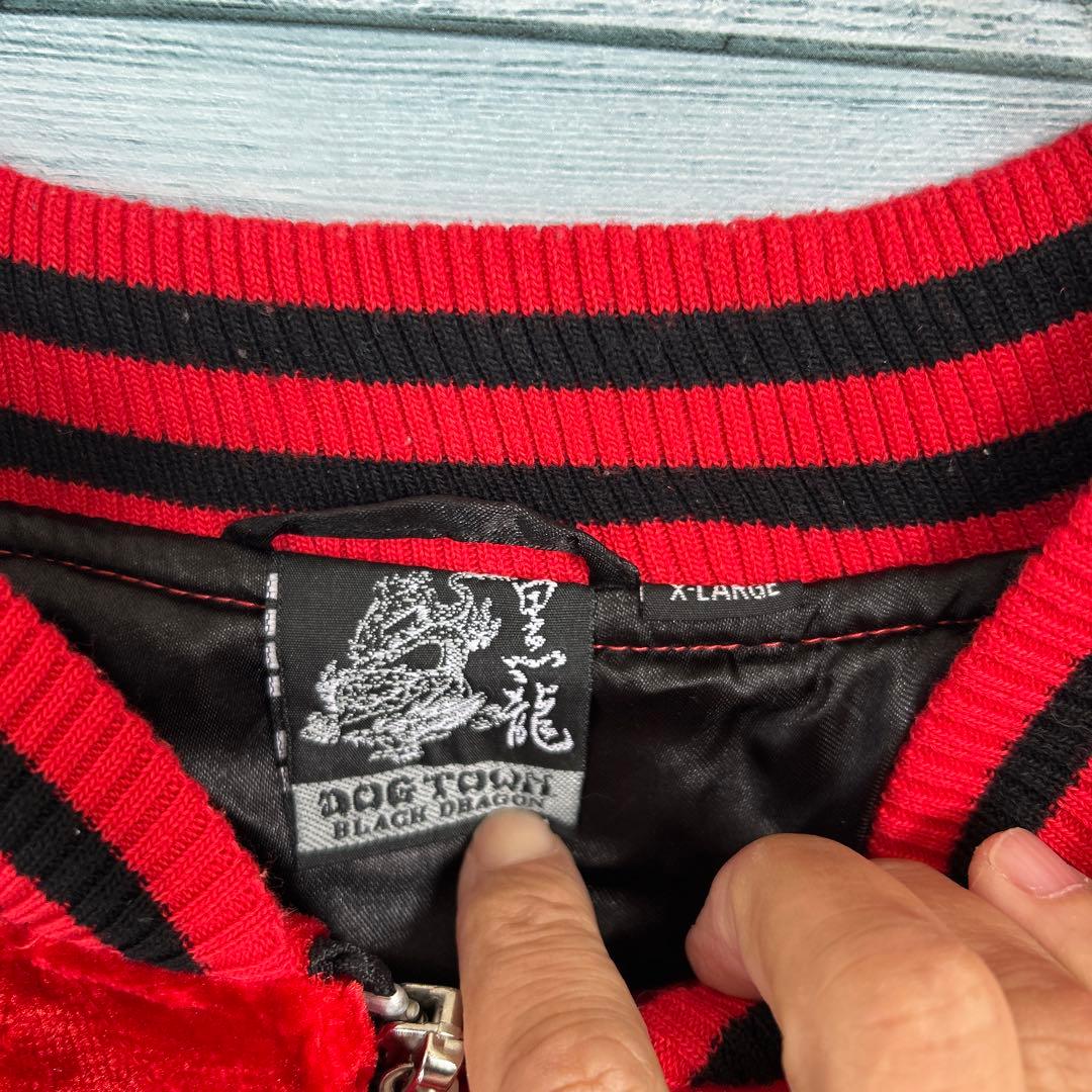 【豪華刺繍】DOGTOWN キルティング 中綿 ベロアジャケット XL