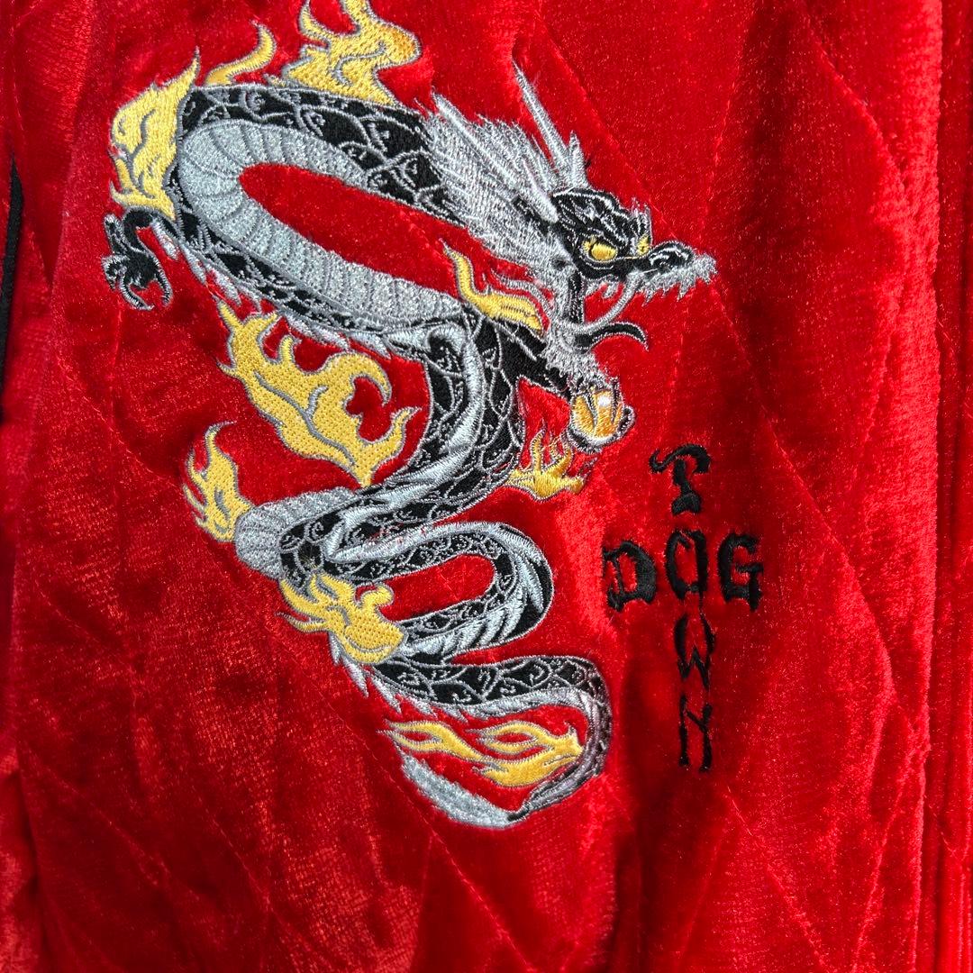 【豪華刺繍】DOGTOWN キルティング 中綿 ベロアジャケット XL