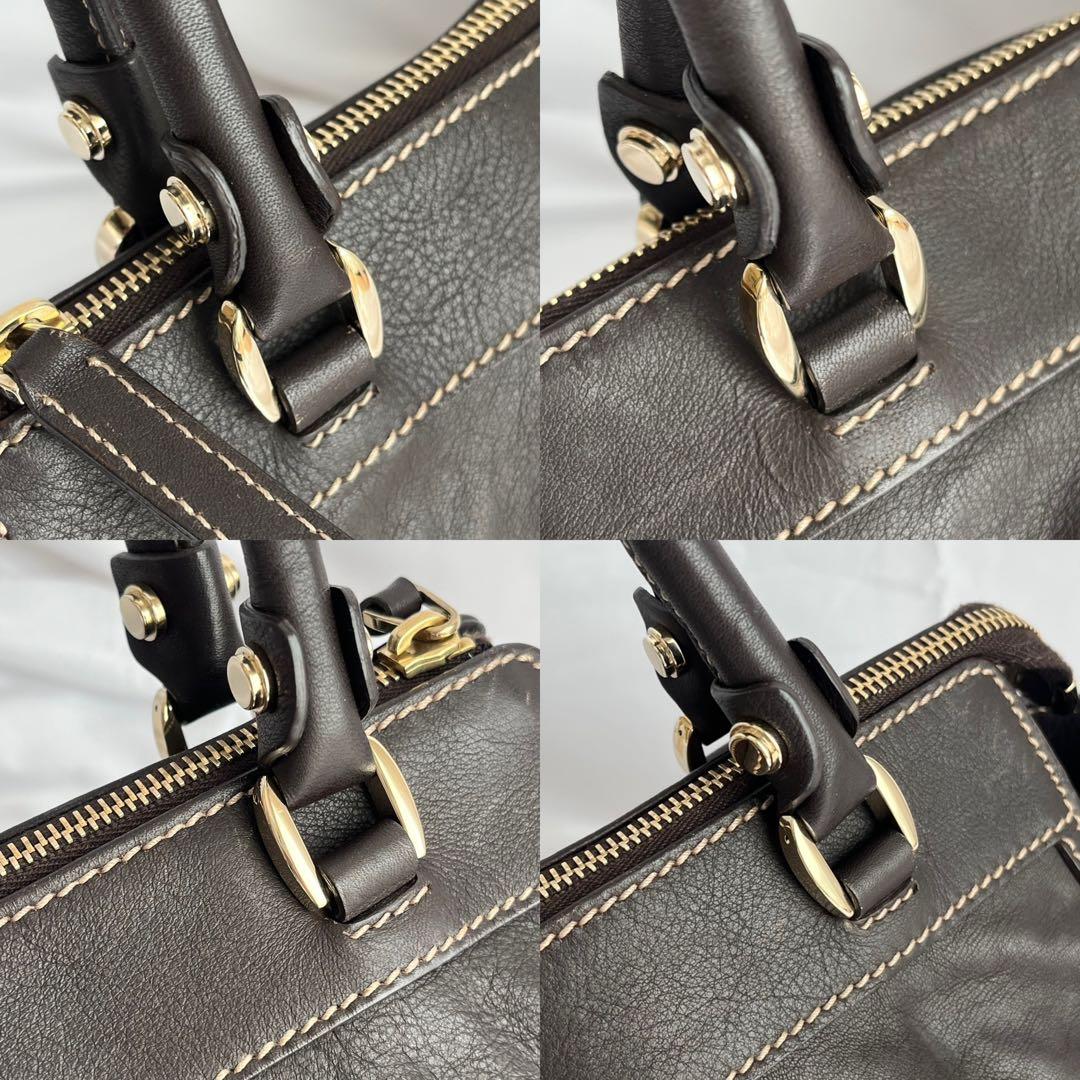 ✨極美品✨　GUCCI アビーライン　ブラウン　茶　トートバッグ　レザー