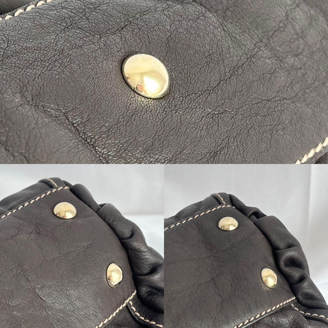 ✨極美品✨　GUCCI アビーライン　ブラウン　茶　トートバッグ　レザー