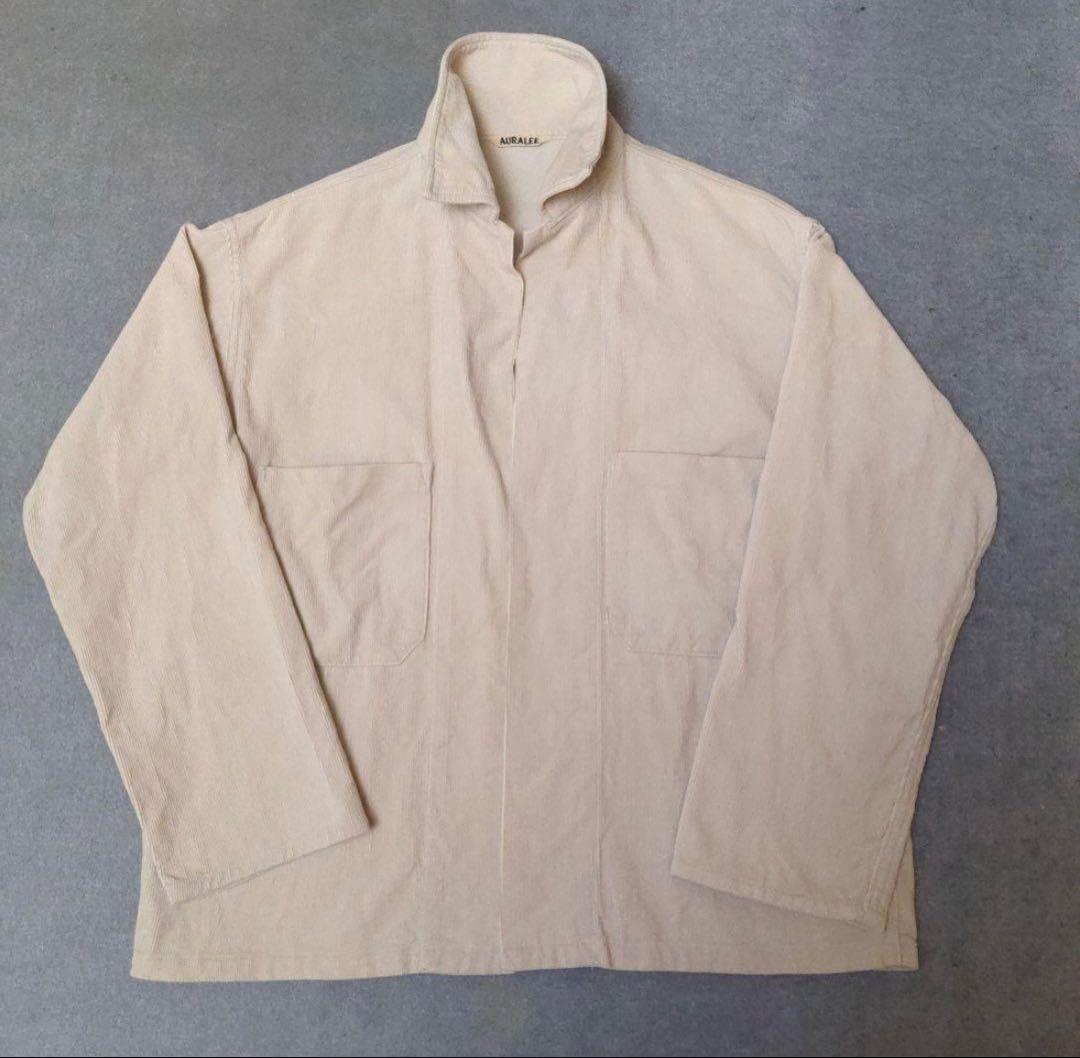 た*ぬ様 AURALEE オフホワイト コーディロイ シャツジャケット