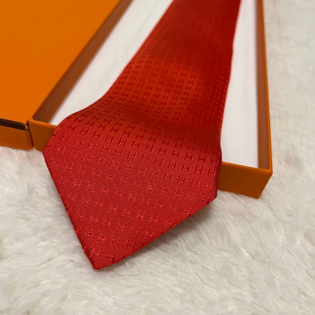 美品！ エルメス ネクタイ H柄 ファソネ