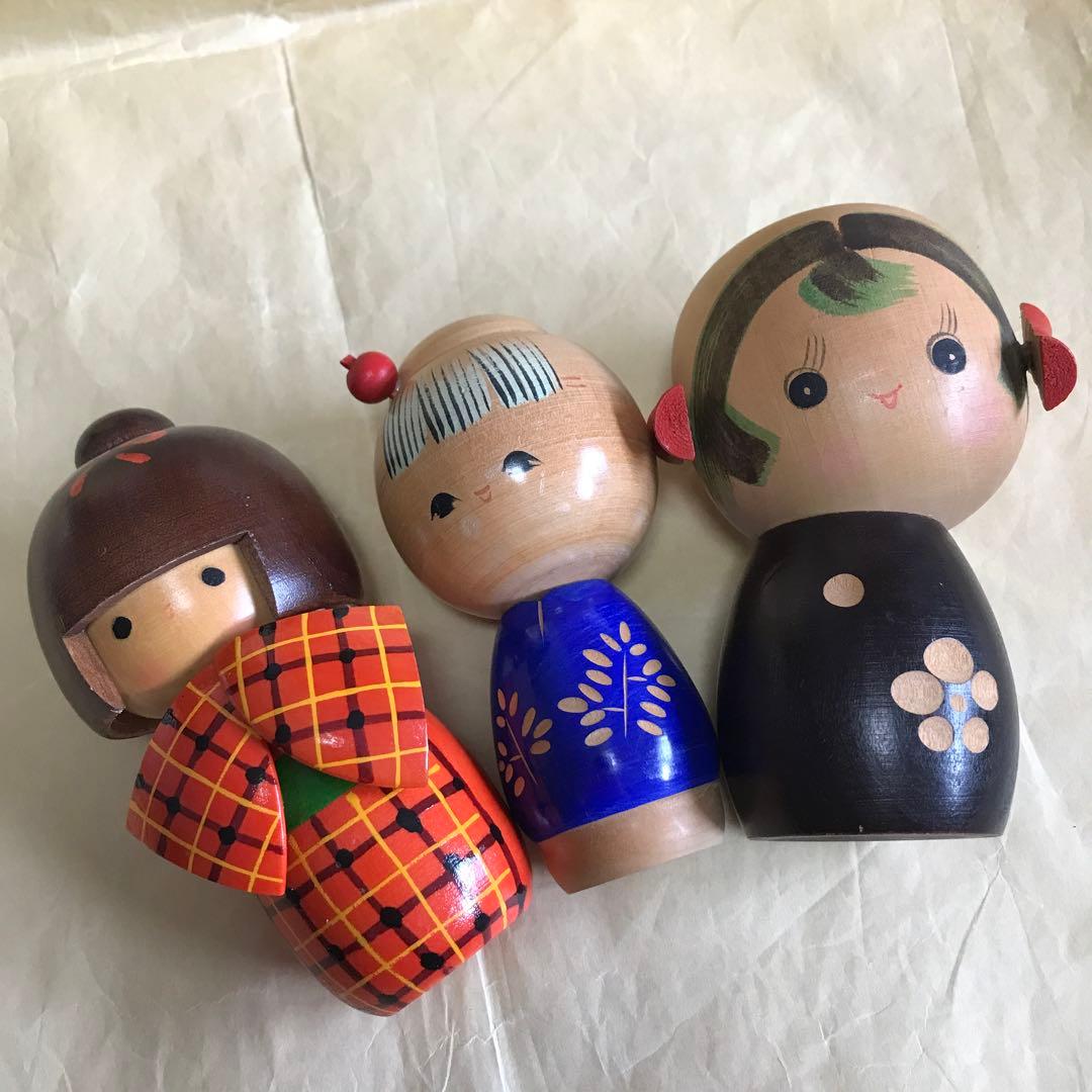 [タイムセール]こけしセット民芸品　置物　日本　人形伝統工芸品インテリア こけし