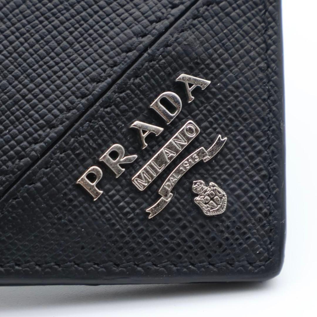 【極美品】PRADA マネークリップ　メタルロゴ　サフィアーノレザー　黒