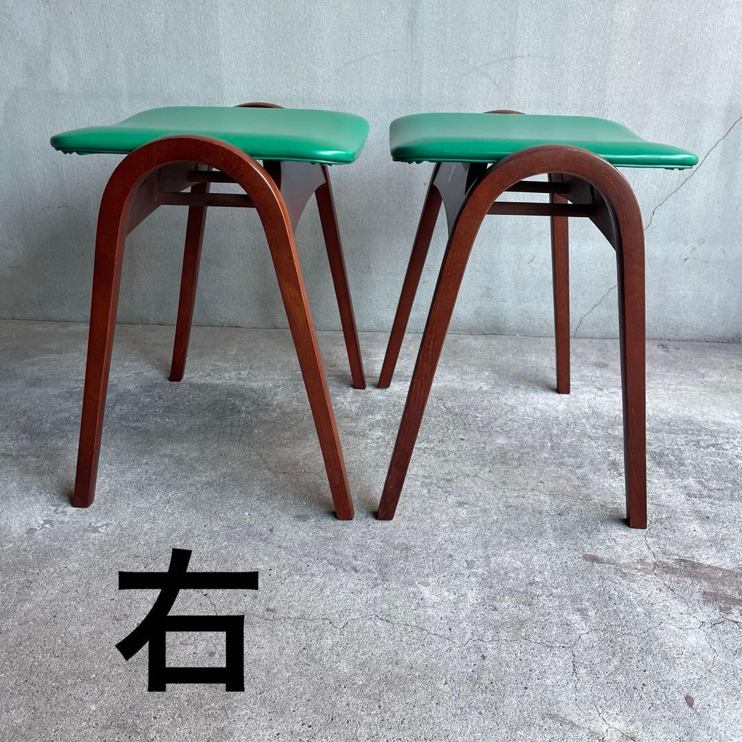 美品　秋田木工　スタッキング スツール 剣持勇　2脚