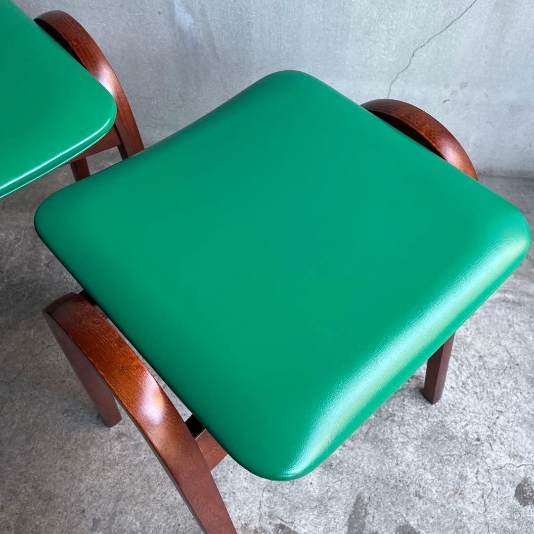 美品　秋田木工　スタッキング スツール 剣持勇　2脚