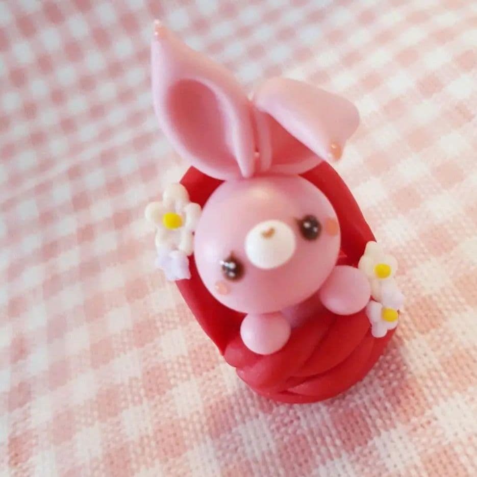 カゴ入りピンクうさぎちゃん♡