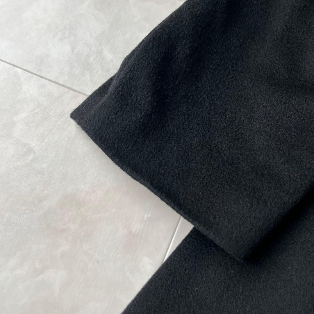 美品✨ 最高級カシミヤ100% ロングコート 上質ブラック 黒 9号　M